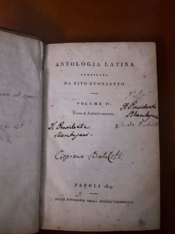 Antologia Latina compilata da Vito Buonsanto 1819, prezzo trattabile