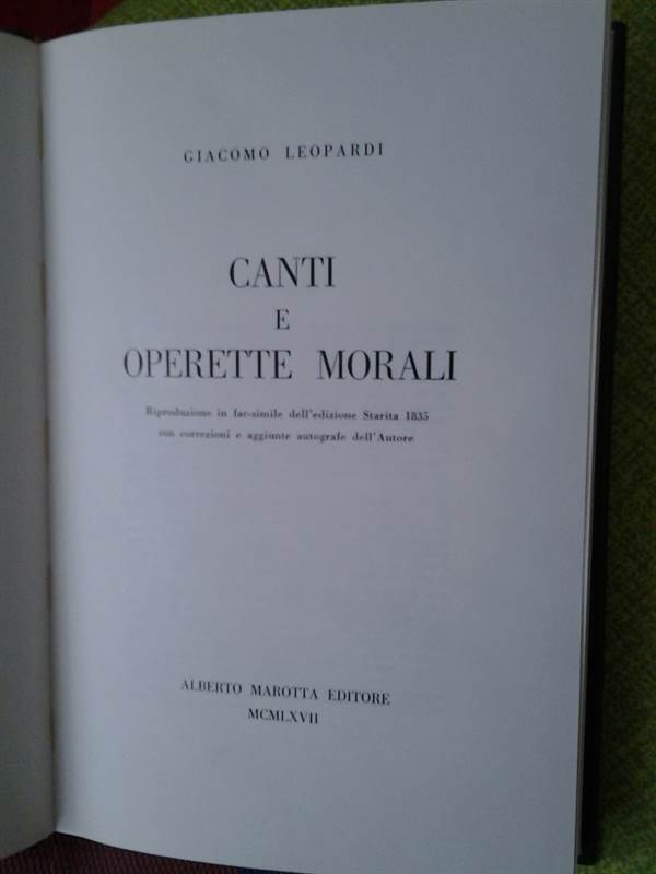 Foto 4LEOPARDI - Canti e Operette Morali, colore verde