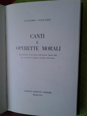 LEOPARDI - Canti e Operette Morali, colore verde - Anteprima 4