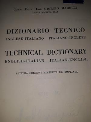 Dizionario tecnico Marolli italiano