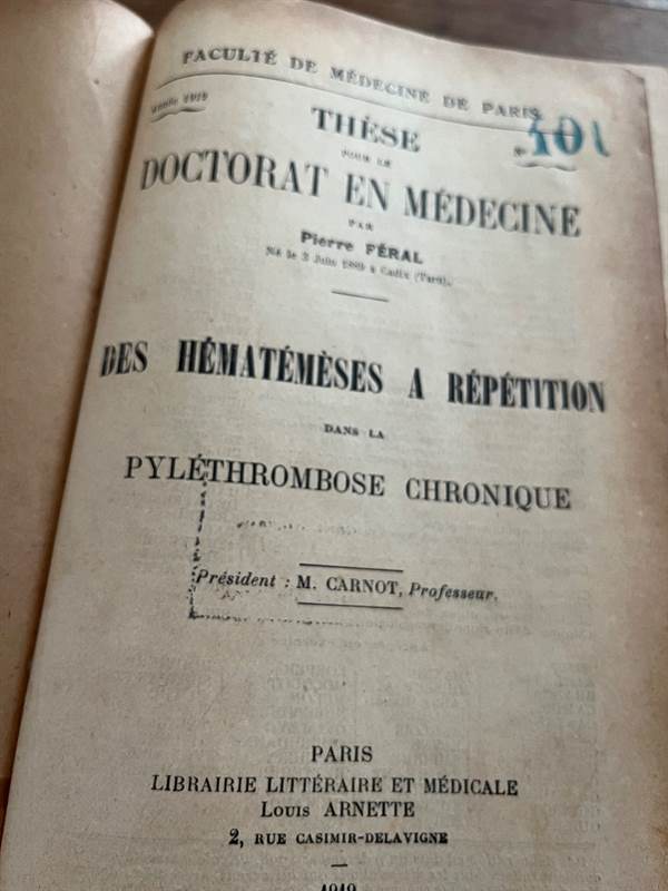 Foto 3Tesi medicina 1920 francese